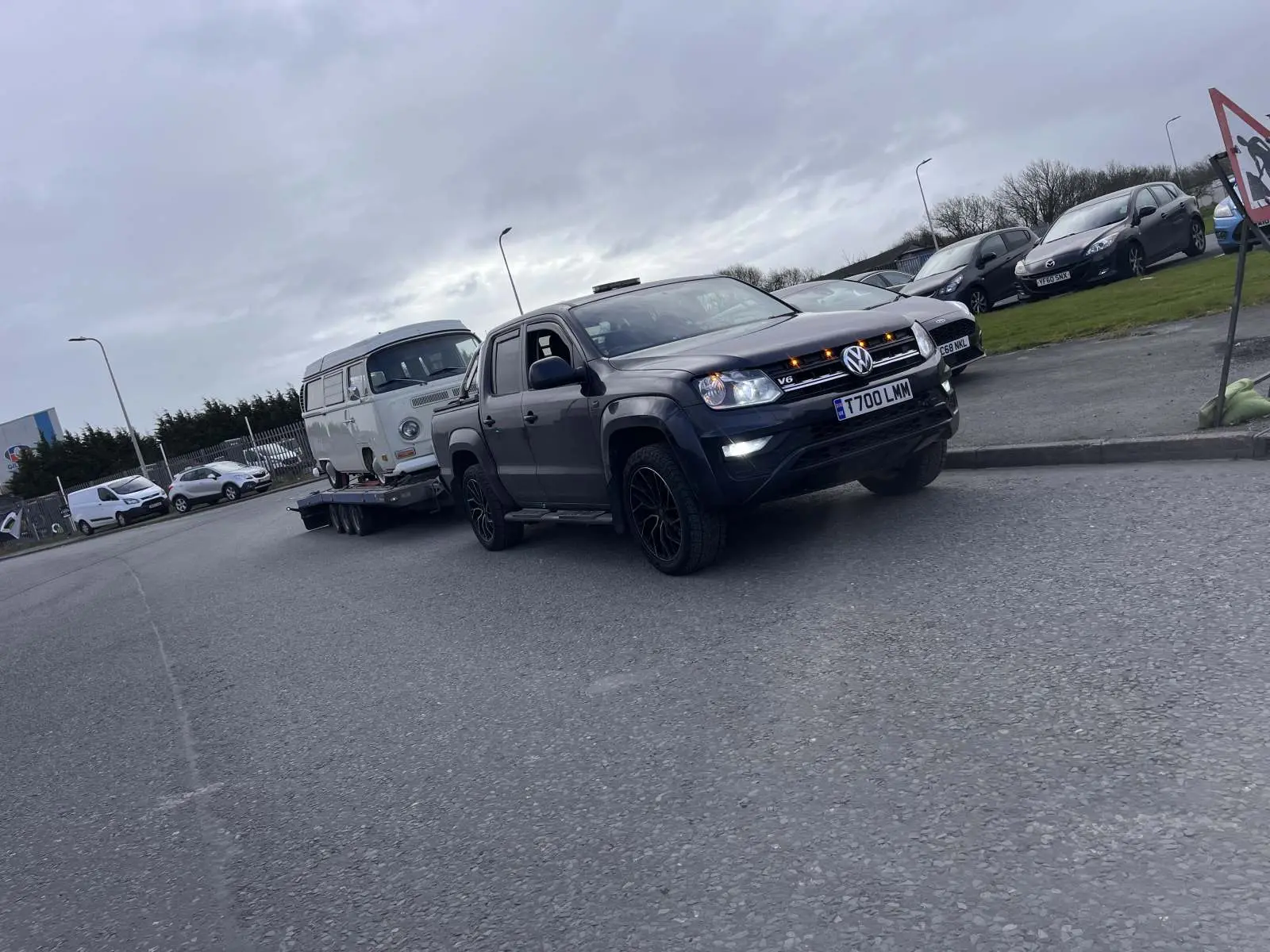Classic vehicle secured on the transporter Lancashire Motor Movers Morecambe
